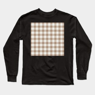 Gingham   by Suzy Hager       Clint Collection 5,   Shades of Cream and Brown Long Sleeve T-Shirt